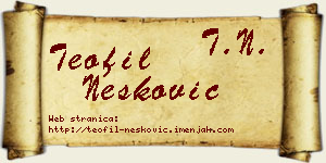 Teofil Nešković vizit kartica